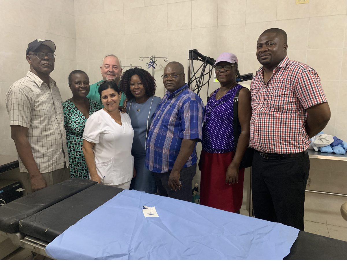 Hospital staff and Randy Moore at Hôpital Sarepta, Cap-Haïtien